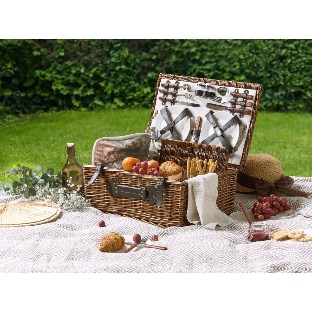 Kosz piknikowy PRUNEAU Plecionka Brązowy