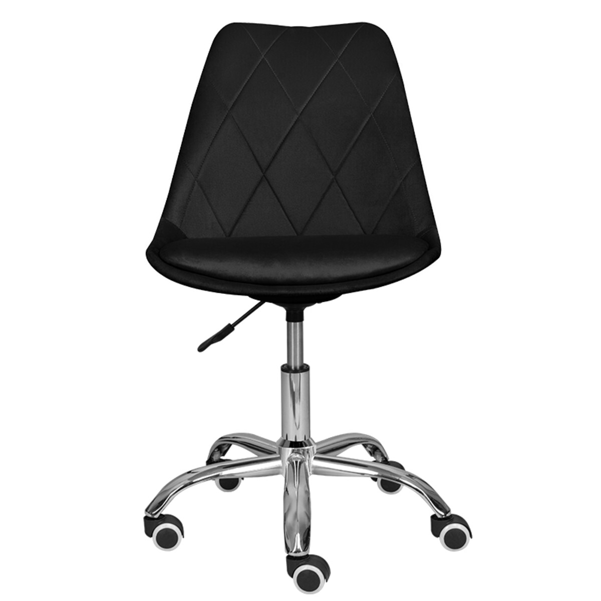 Krzesło biurowe czarne fotel obrotowy regulowany welurowy pikowany