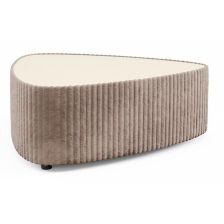 Stolik kawowy tapicerowany MIJA w tkaninie Tilia, jasno-brązowy