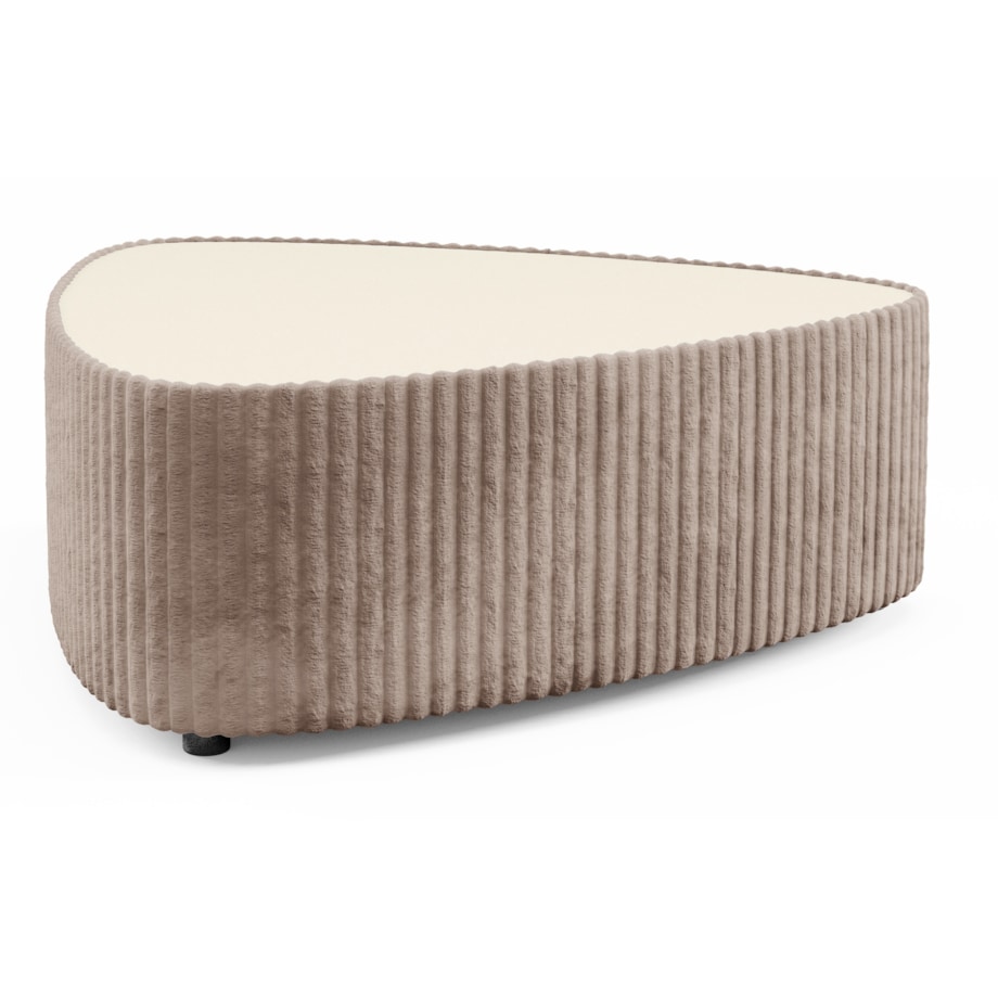 Stolik kawowy tapicerowany MIJA w tkaninie Tilia, jasno-brązowy