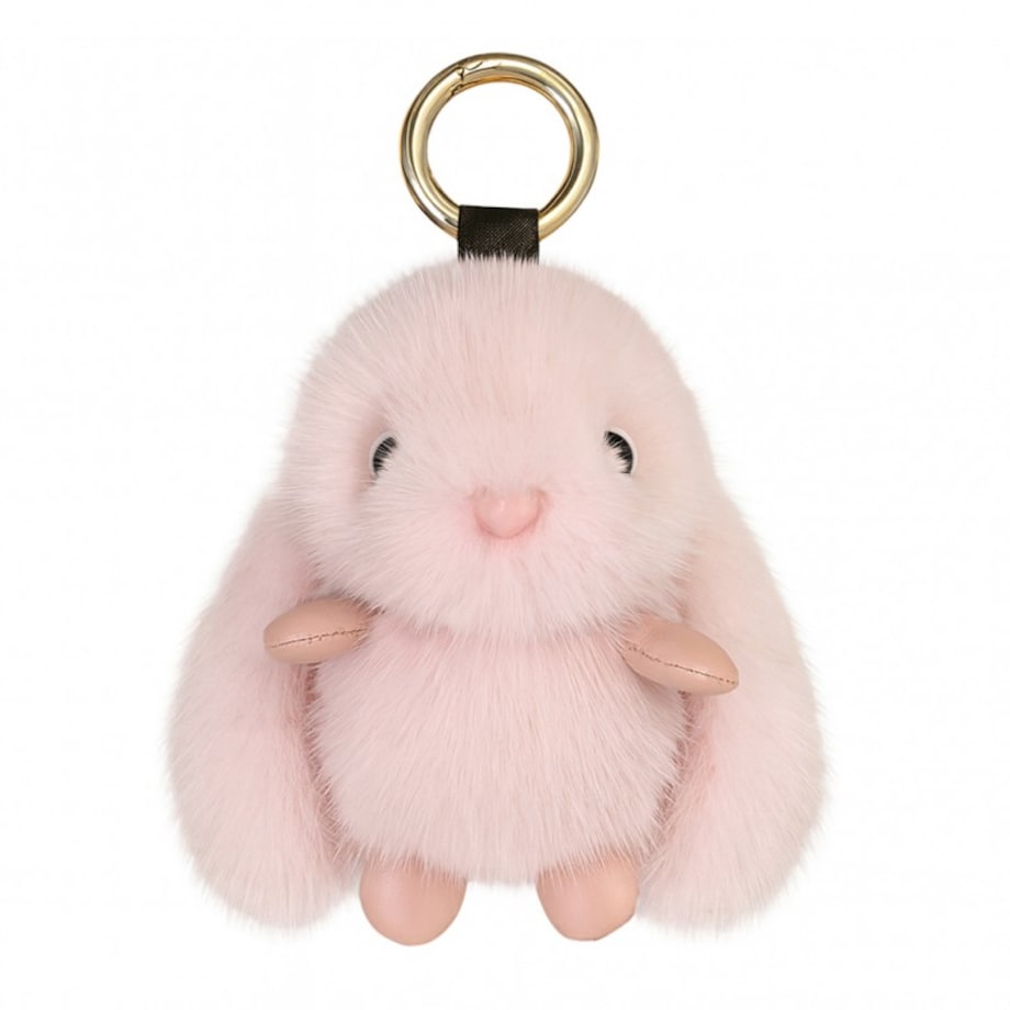 Brelok do kluczy Króliczek puchaty różowy BRL340R