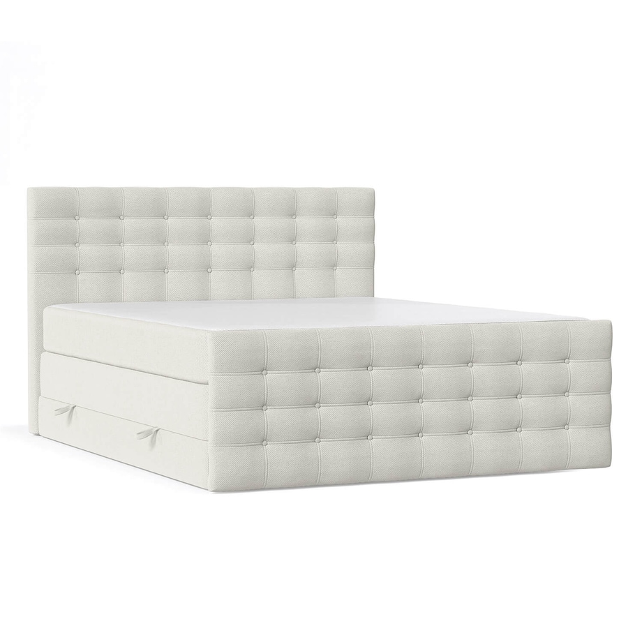 Łóżko kontynentalne STATE 120x200 z pojemnikiem, Kremowy, tkanina Megan 351