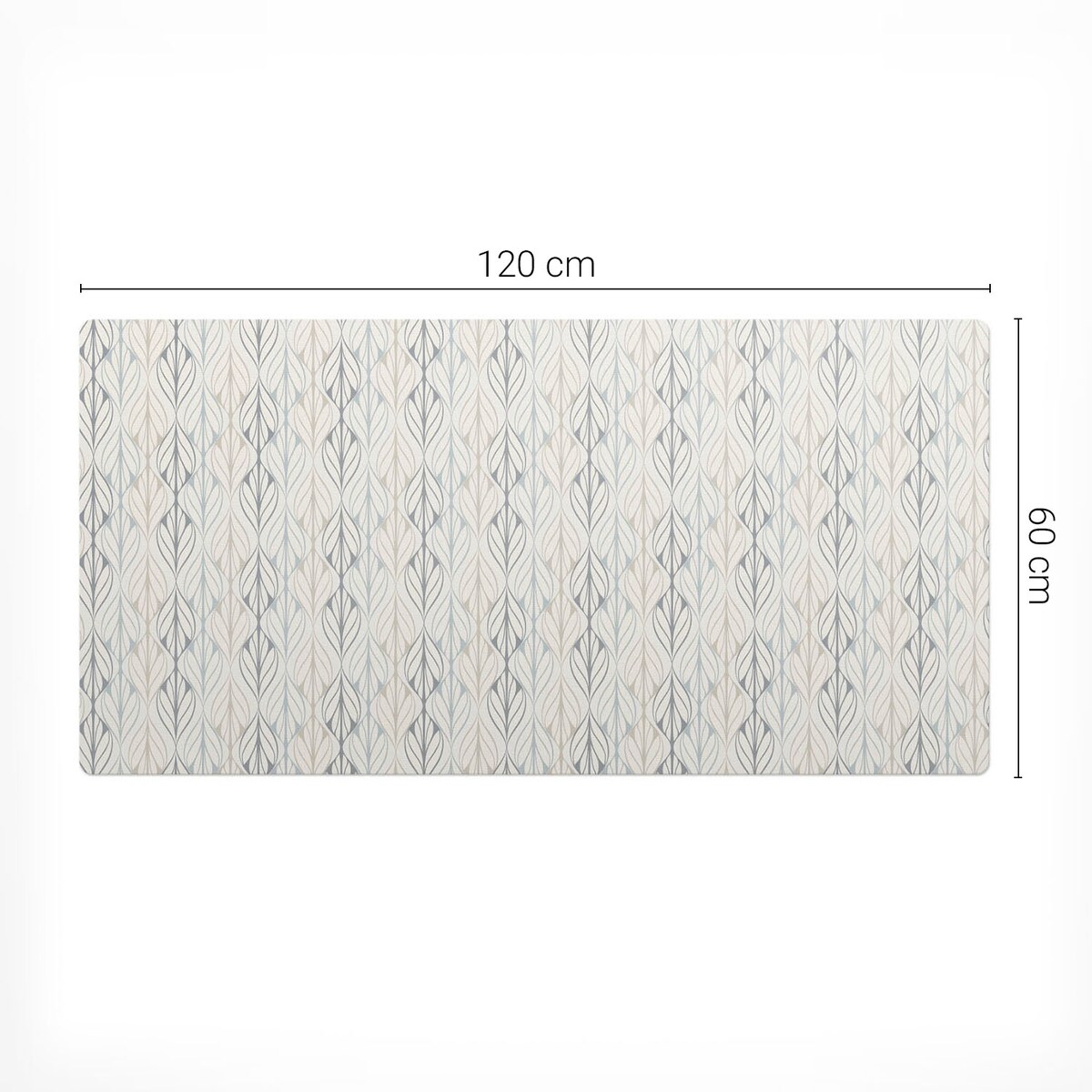 Beżowa mata na biurko Liściasty wzór retro, 120x60 cm