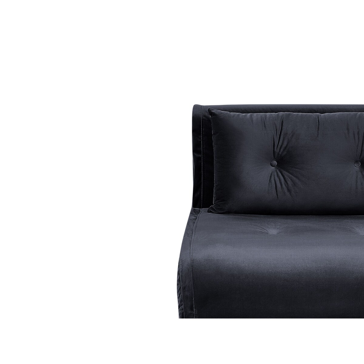 Sofa welurowa rozkładana czarna VESTFOLD