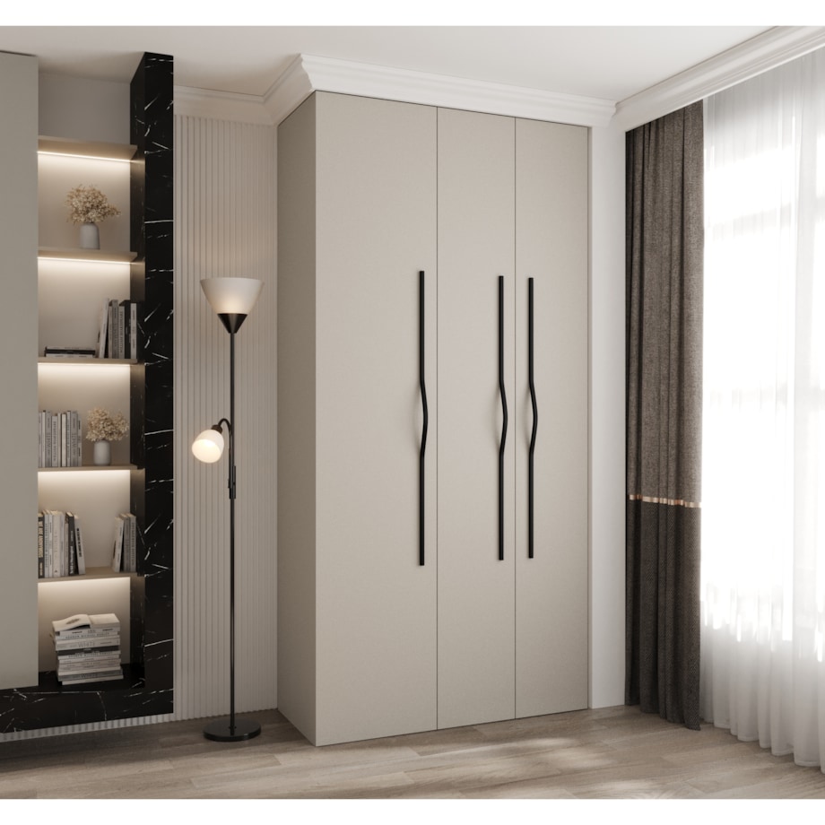 Szafa trzydrzwiowa Como 2 120 gł.40 kaszmir+czarny