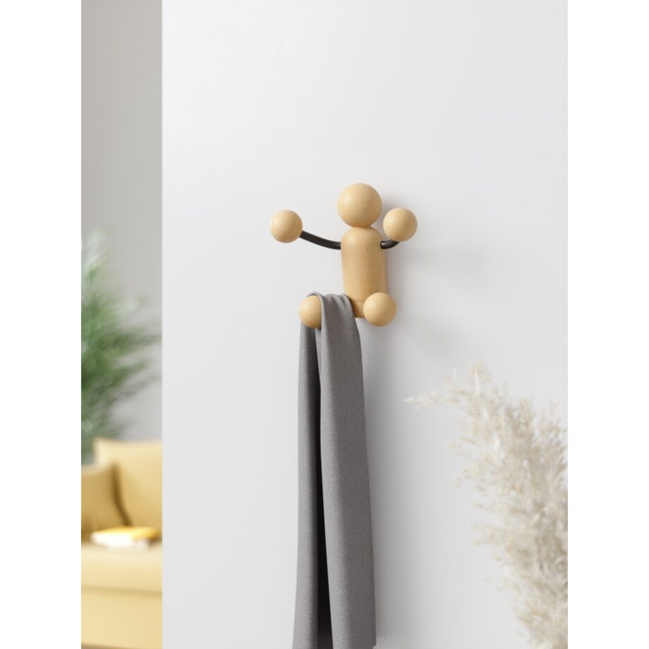 UMBRA wieszak ścienny WOODY WALL HOOK czarny/naturalny