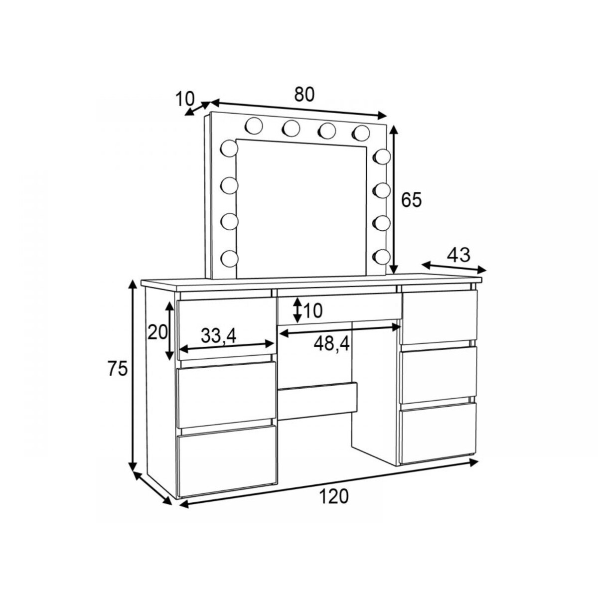 Toaletka ALEKSANDRA 5 dąb sonoma