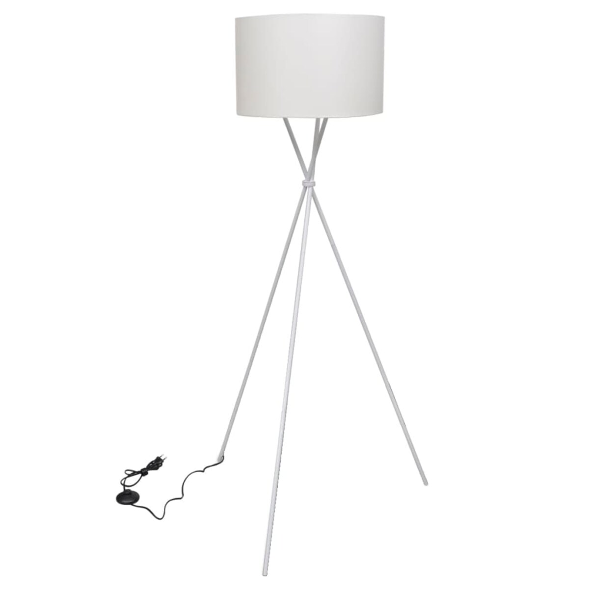 vidaXL Lampa podłogowa na trójnogu, biała, 139 cm