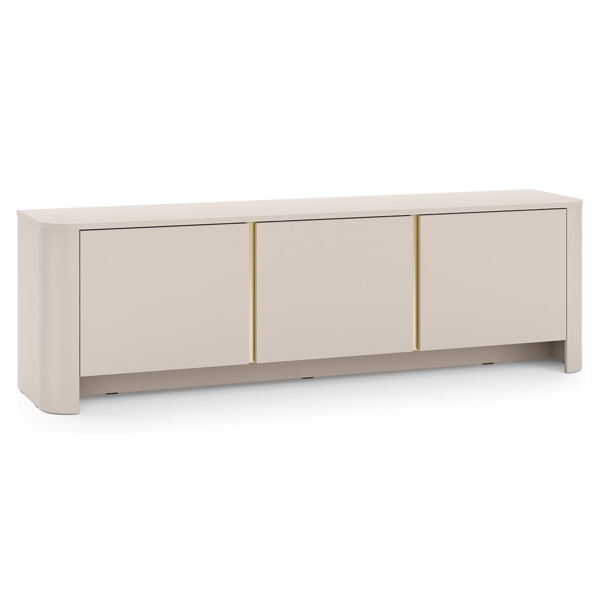 Szafka RTV BALI trzydrzwiowa pojemna o zaokrąglonych kształtach kaszmirowa