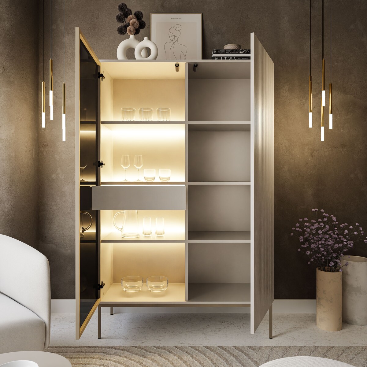 Witryna ECLIPSE WTSZ104 kaszmir z oświetleniem