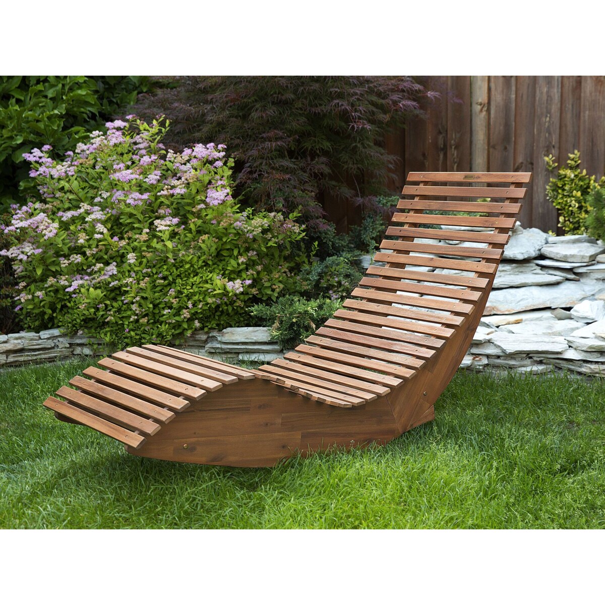 Leżak ogrodowy drewniany jasny BRESCIA