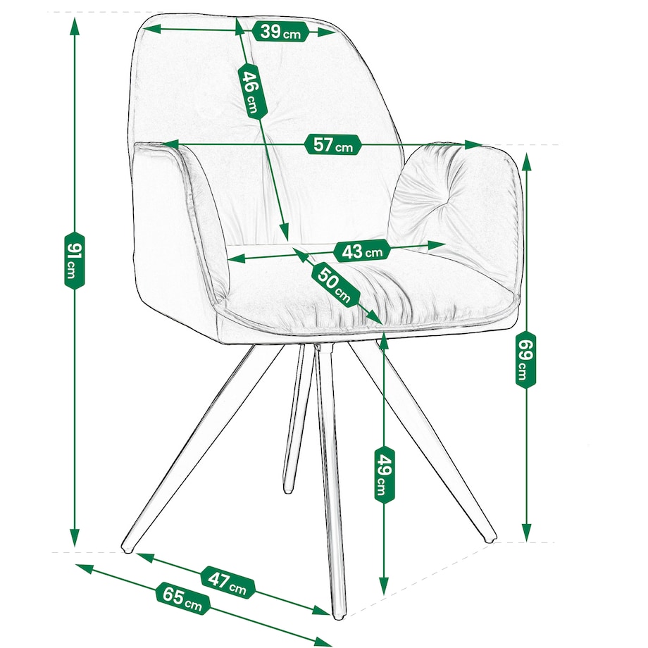 Krzesło welurowe obrotowe PERLA czarne