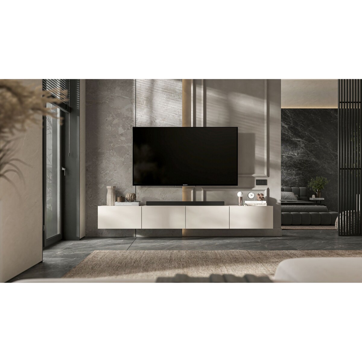 Szafka RTV Loft Wisząca Komoda RTV Kaszmir MAT 240 cm