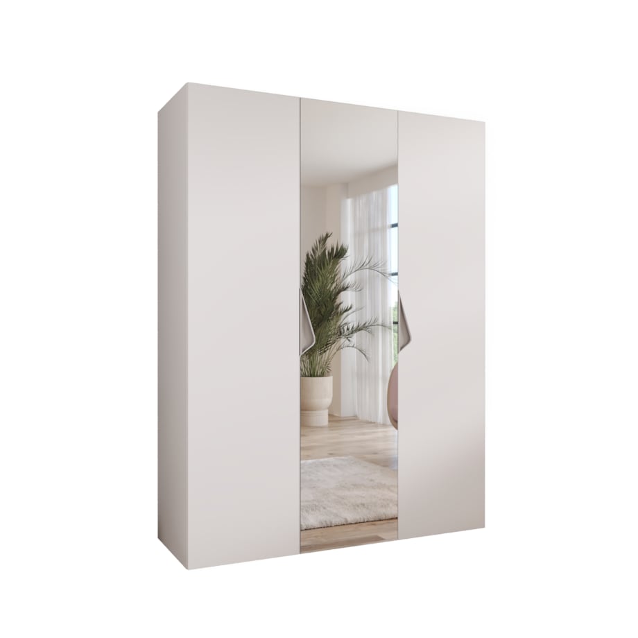 Szafa uchylna z lustrem Sandi 2 150 wys 202 cm Biały + u Kaszmir