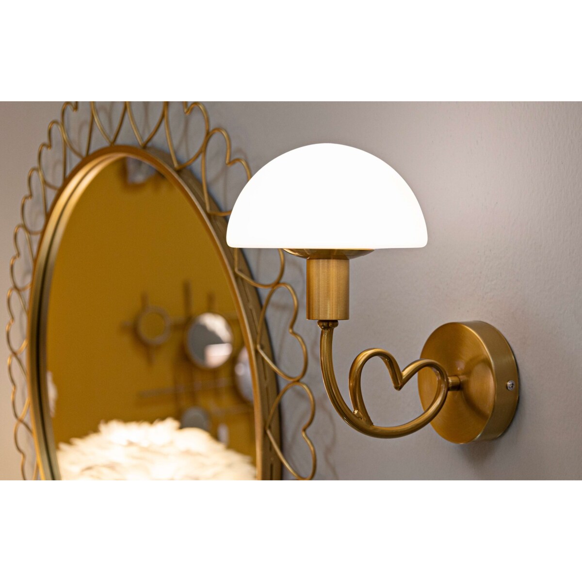 Kinkiet lampa ścienna 23x15x22 cm BELLO złoty