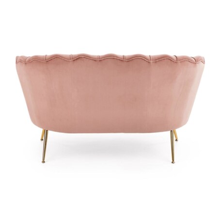SOFA MUSZELKA Florecja różowa AKSAMITNA TAPICERKA złote nogi
