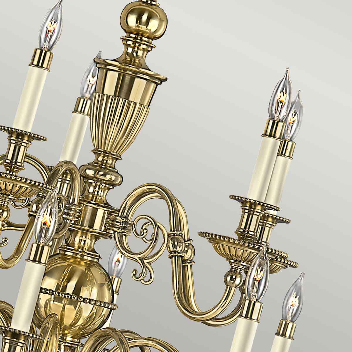 Żyrandol pałacowy Cambridge HK-CAMBRIDGE15 Hinkley świecznikowy mosiądz