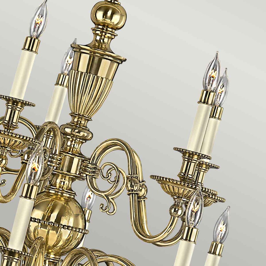 Żyrandol pałacowy Cambridge HK-CAMBRIDGE15 Hinkley świecznikowy mosiądz