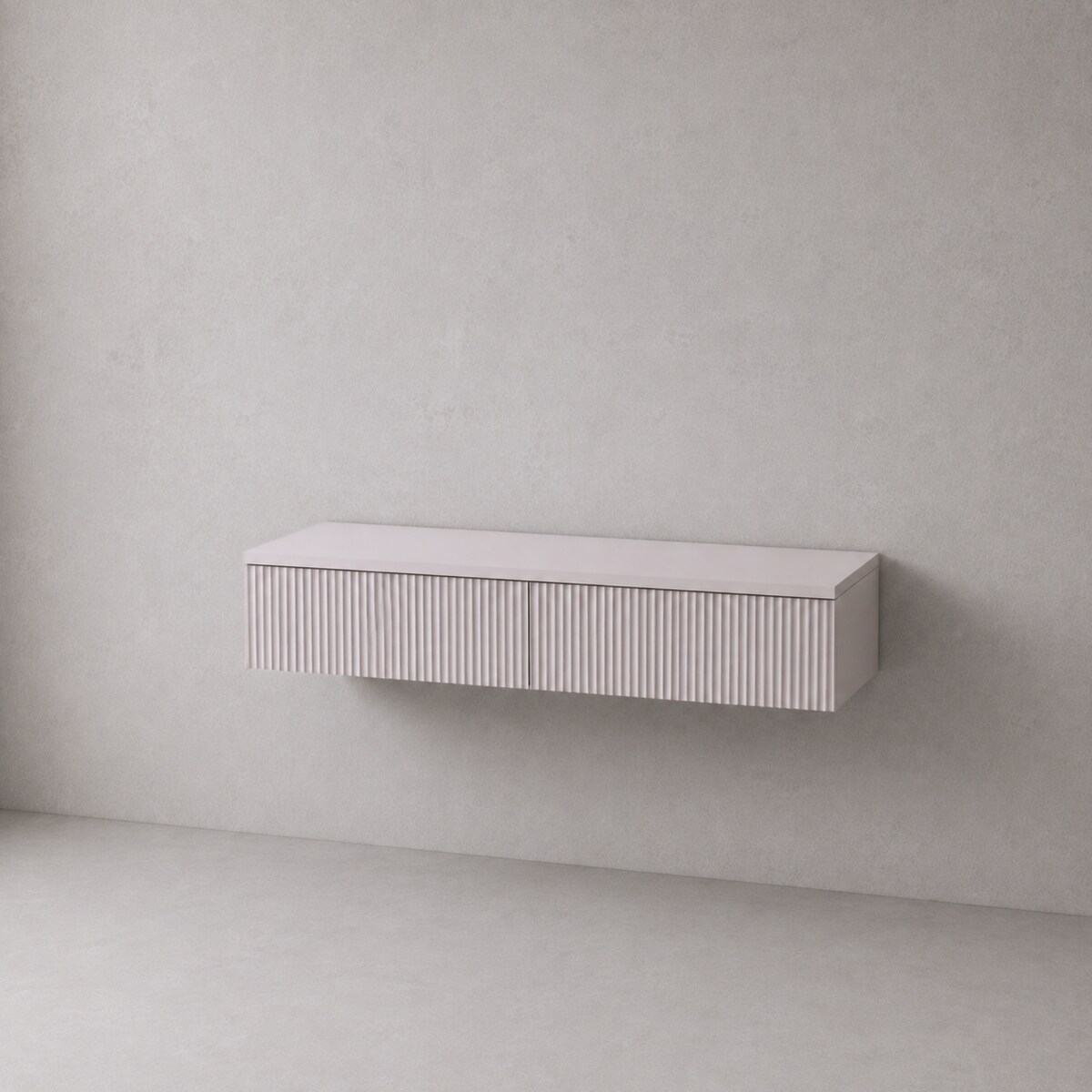 Konsola wisząca z 2 szufladami, front ryflowany, 100 x 38 x 17 cm