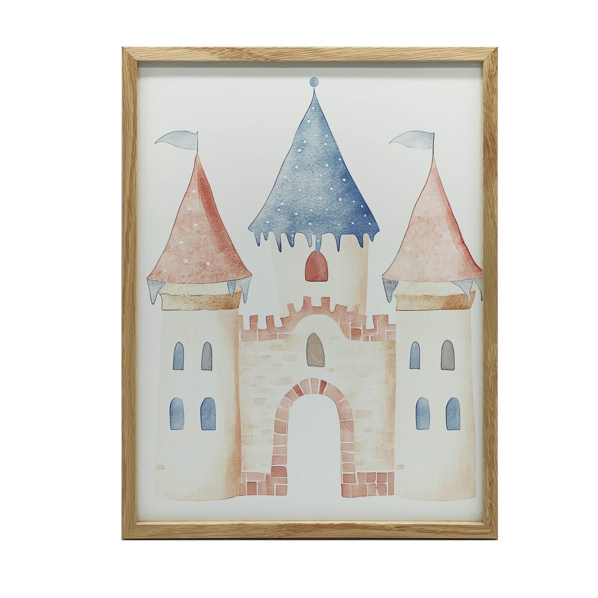 Plakat Zamek Marzeń, 50x70 cm, rama drewniana jasny dąb, papier matowy 230 gsm