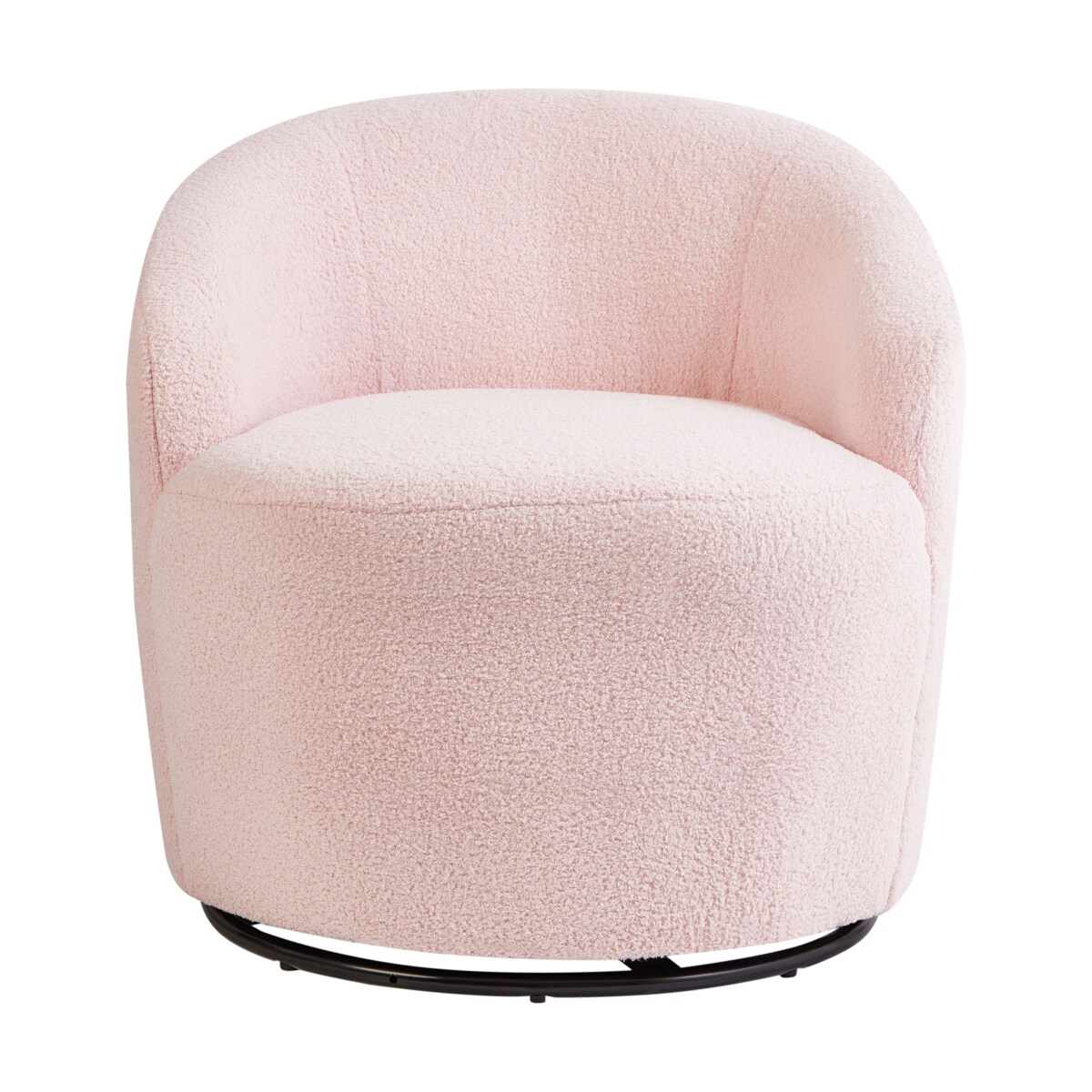 Fotel obrotowy DAVIK Boucle Pastelowy róż