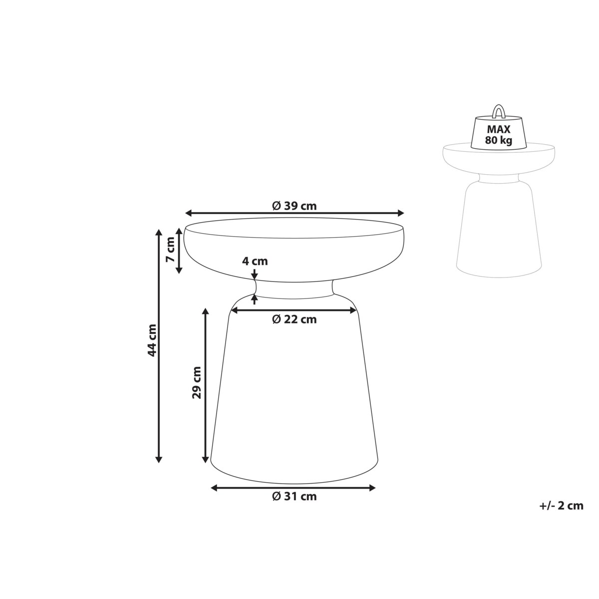 Stolik pomocniczy TOFET Czarny