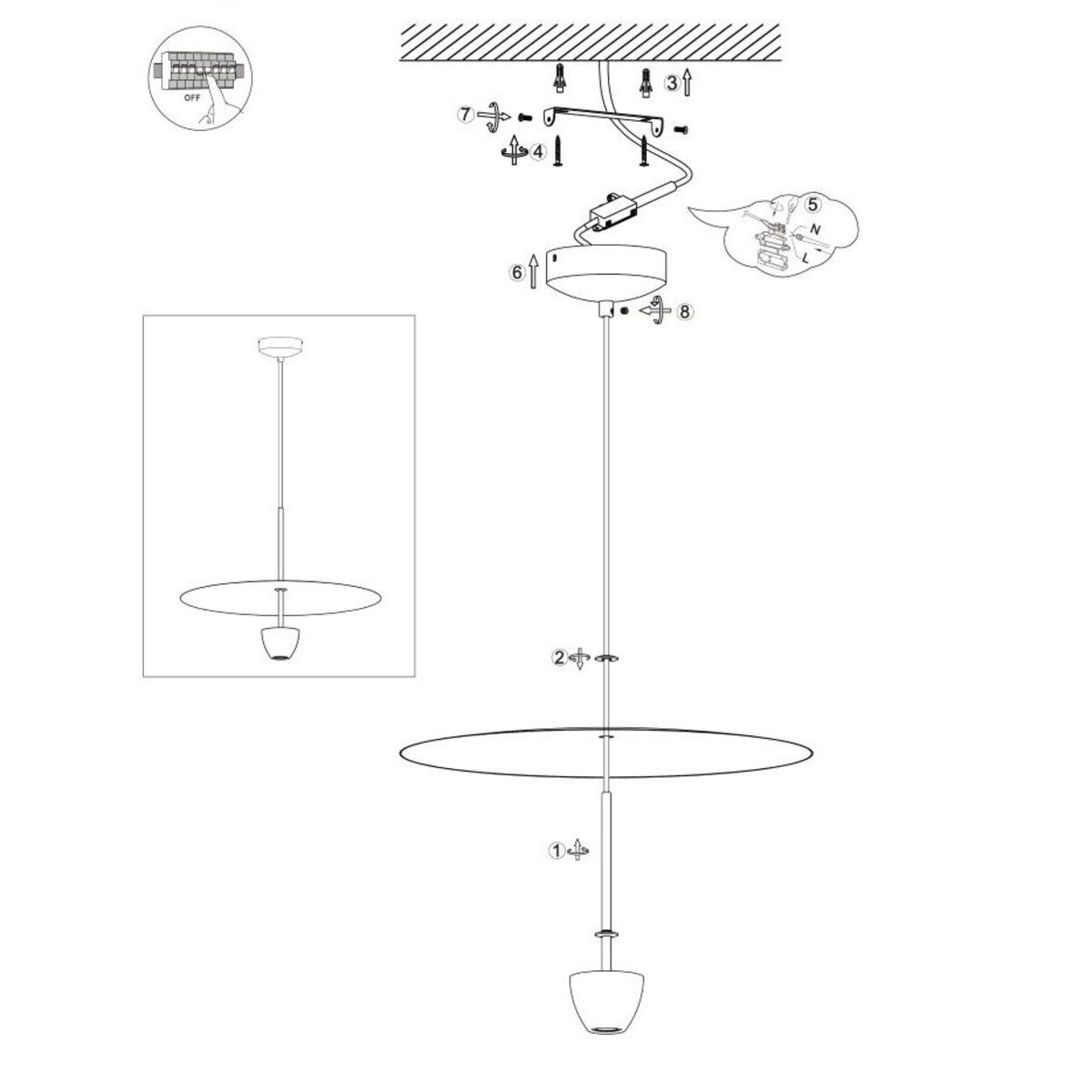 LAMPA WISZĄCA ALUMINIOWA ALTANORA SZAMPAŃSKA