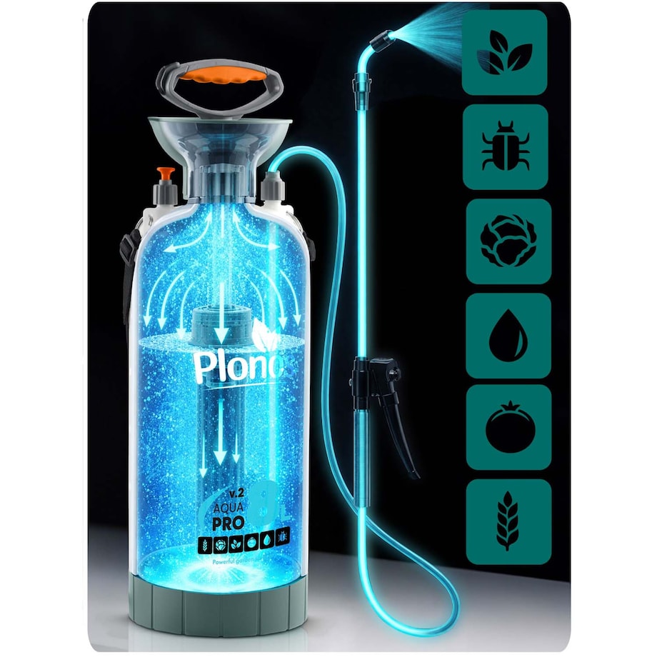 Opryskiwacz ciśnieniowy ręczny Plonos PL-606 duży 8l ogrodowy regulowana lanca dysza
