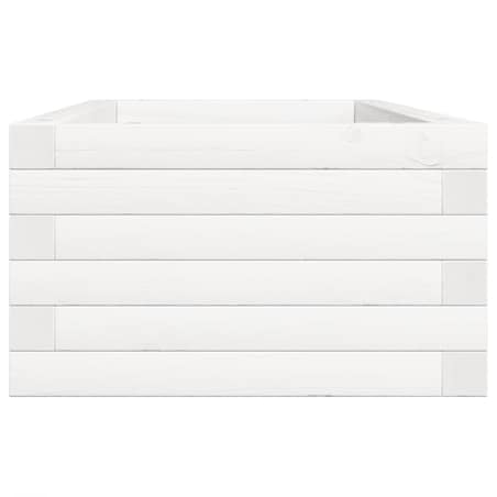 vidaXL Donica ogrodowa, biała, 90x40x23 cm, lite drewno sosnowe