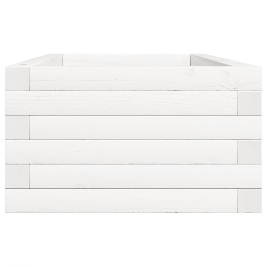 vidaXL Donica ogrodowa, biała, 90x40x23 cm, lite drewno sosnowe