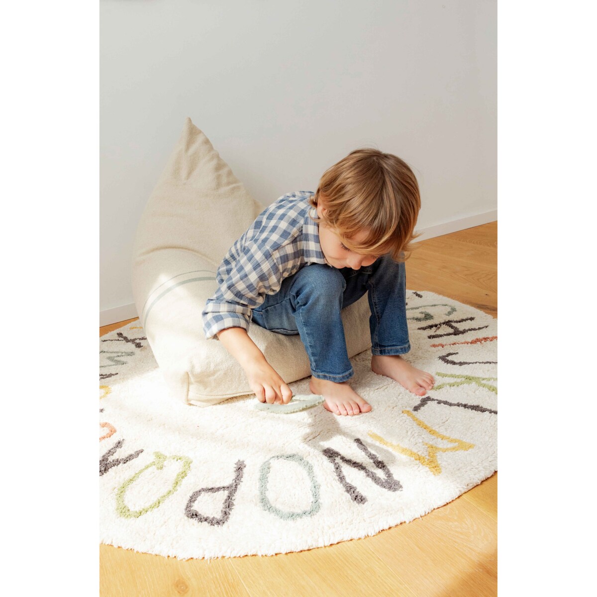 Dywan Bawełniany ABC Kolory i Litery, Ø120 cm, Lorena Canals