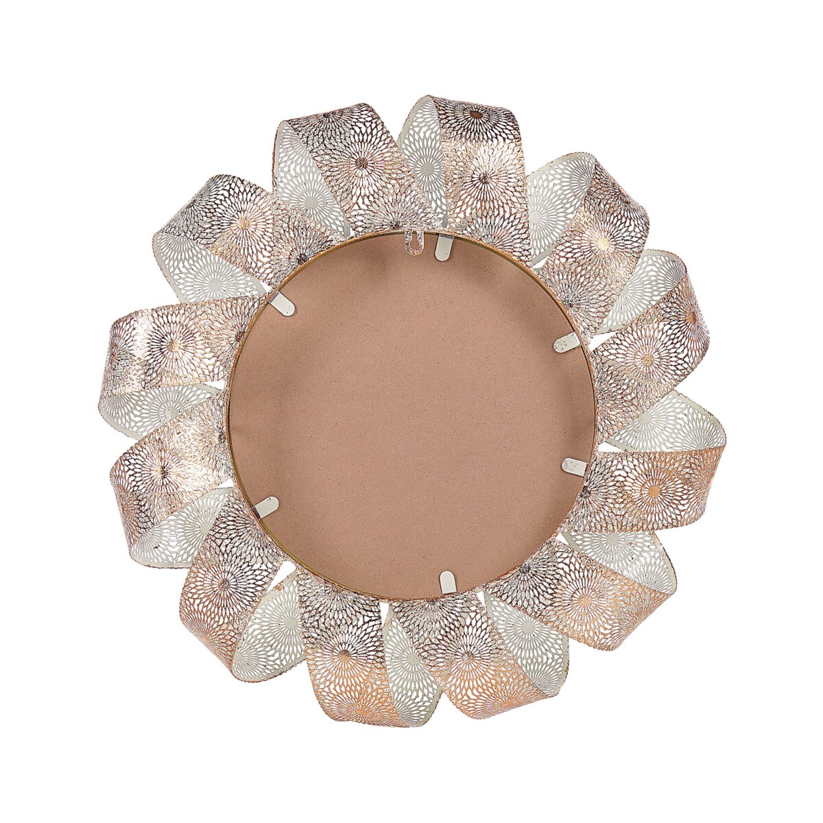 Lustro ścienne ø 54 cm biało-miedziane MANGALORE