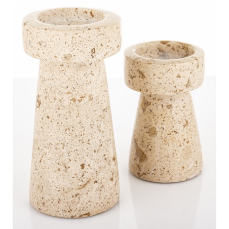 Świecznik komplet 2 szt. 13x6,5x6,5 cm TORRE beżowy