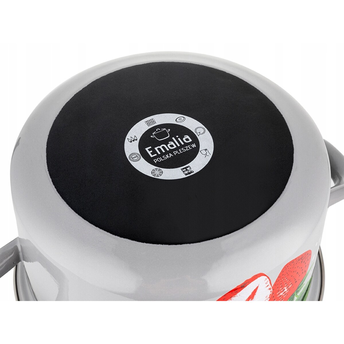 GARNEK EMALIOWANY pleszew 20cm 4,1 L kuchenny do gotowania zupa w TRUSKAWKI