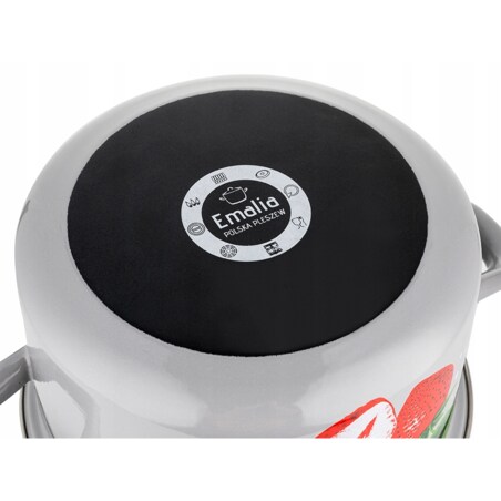 GARNEK EMALIOWANY pleszew 20cm 4,1 L kuchenny do gotowania zupa w TRUSKAWKI