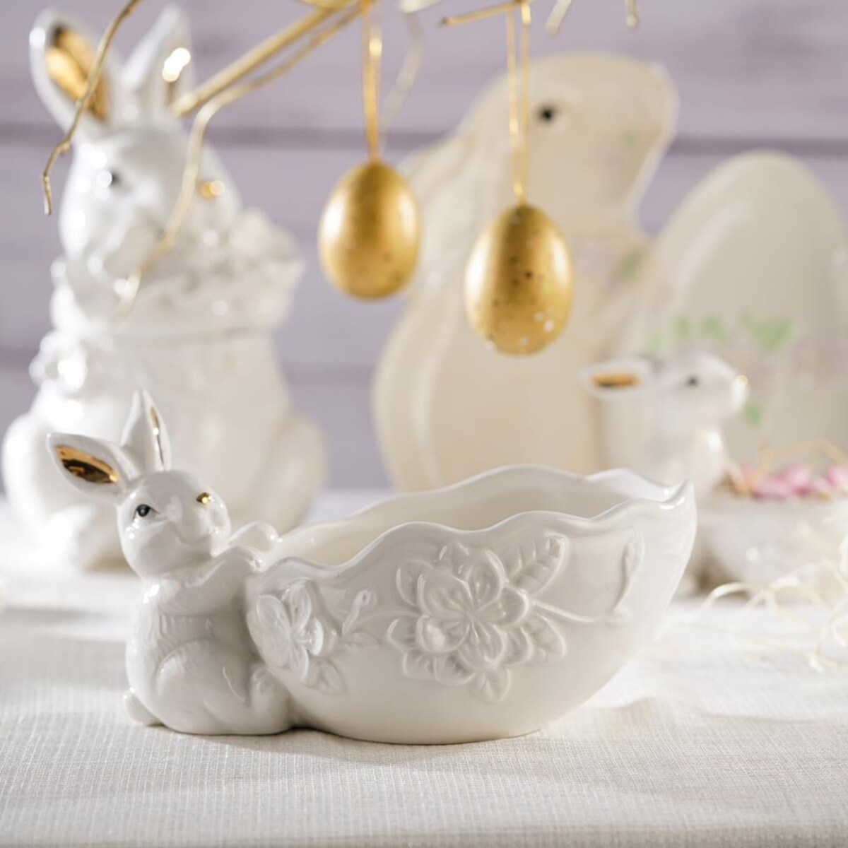 VILLA ITALIA Zajączek wielkanocny z miseczką 22 cm BUNNY