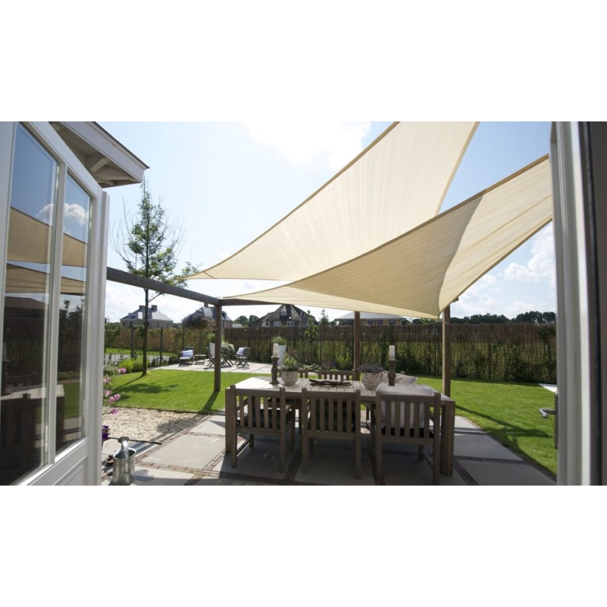 Żagiel Przeciwsłoneczny Ogrodowy Wodoodporny 3X3X3 M Zacieniacz Beżowy