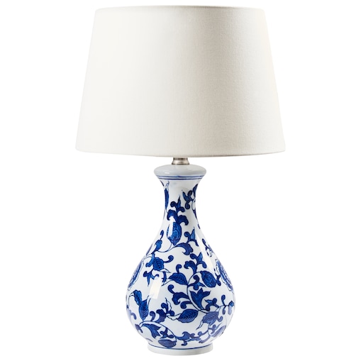 Lampa stołowa CARMEN Porcelana Biały/ niebieski