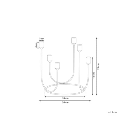 Świecznik metalowy 25 cm czarny PANAY