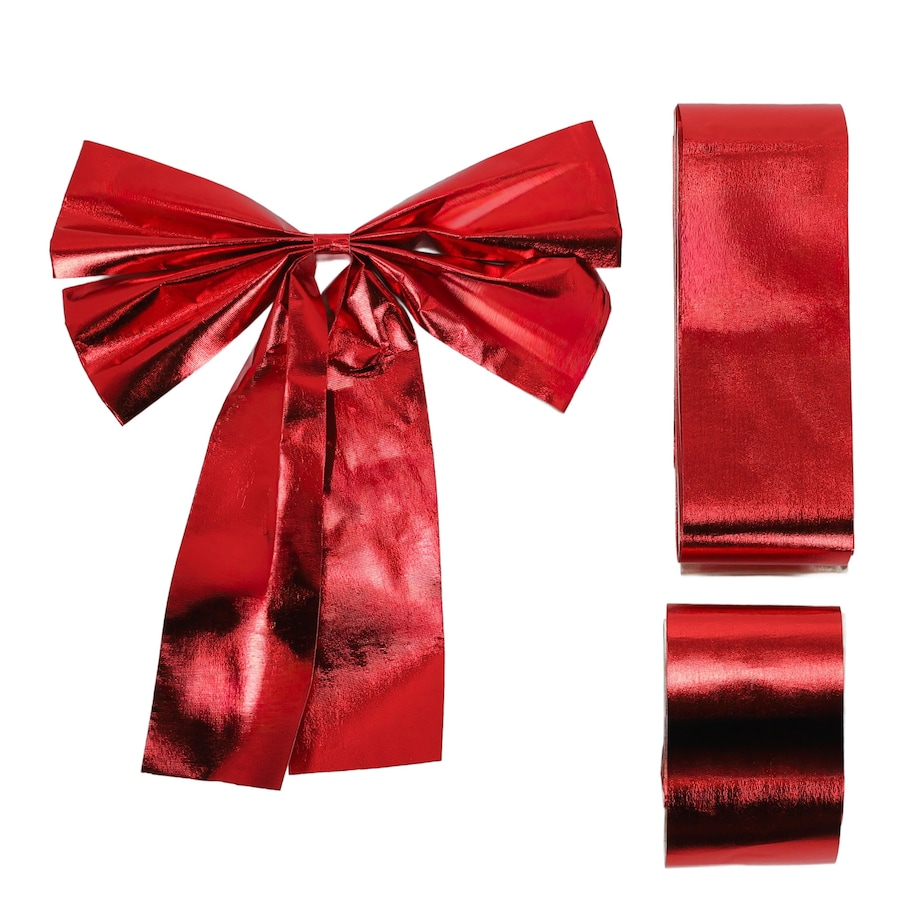 Dekoracja na drzwi - Kokarda 42x33x10 cm czerwona