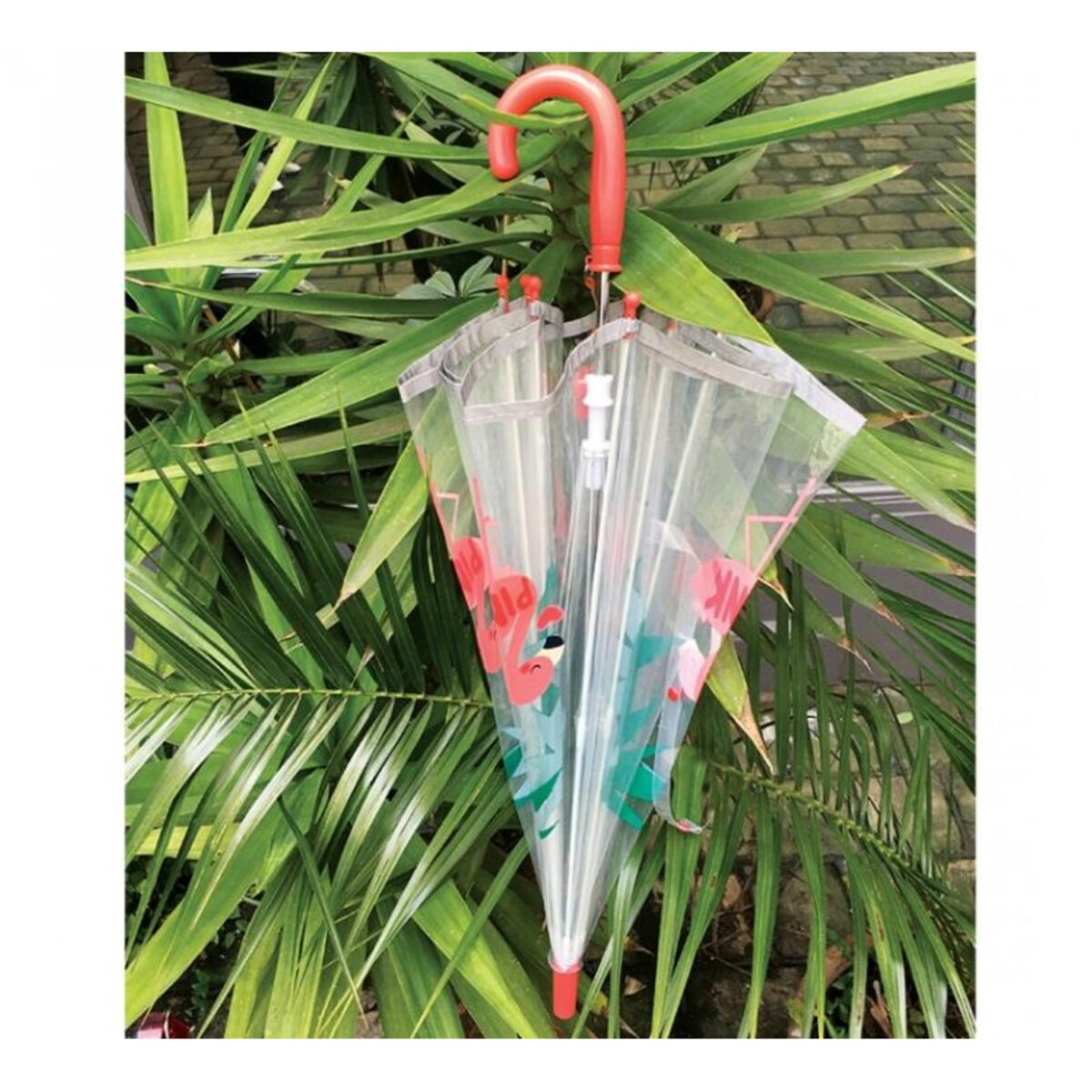 Dziecięcy parasol przezroczysty z gwizdkiem, Flaming