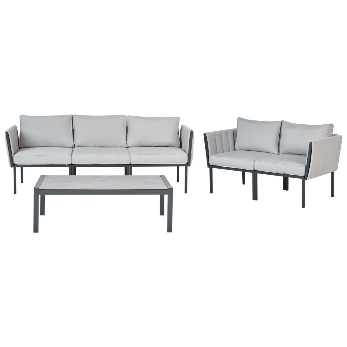 Zestaw ogrodowy ze stolikiem dla 5 osób SKALA Metal Jasnoszary