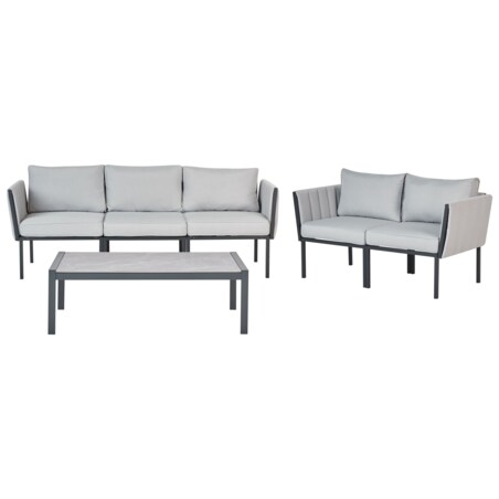 Zestaw ogrodowy ze stolikiem dla 5 osób SKALA Metal Jasnoszary