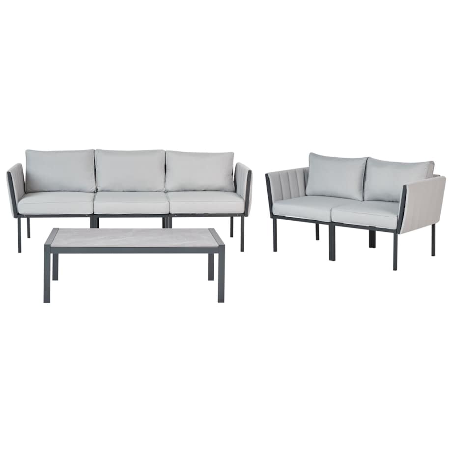 Zestaw ogrodowy ze stolikiem dla 5 osób SKALA Metal Jasnoszary