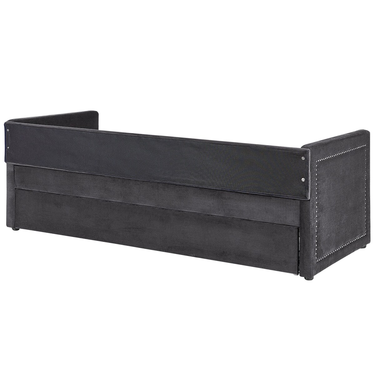 Łóżko wysuwane tapicerowane 90 x 200 cm ciemnoszare MIMIZAN