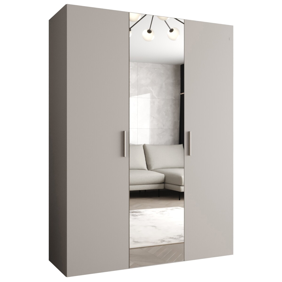 Szafa uchylna otwierana BARI 2 150 wys. 202 cm Kaszmir + u. Srebrny