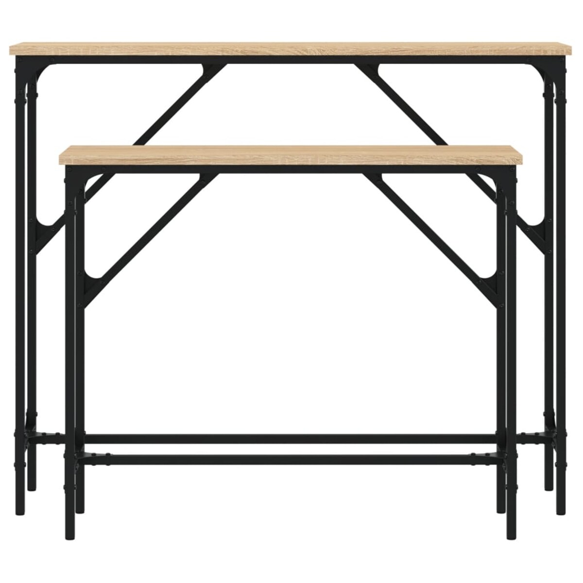 vidaXL Stoliki konsolowe, 2 szt., dąb sonoma