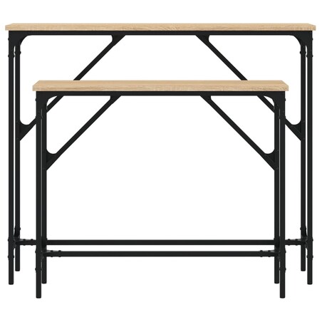 vidaXL Stoliki konsolowe, 2 szt., dąb sonoma