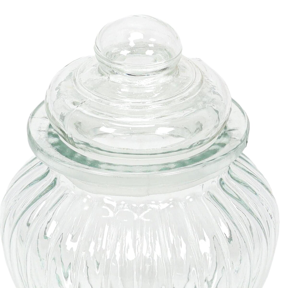 Prążkowany słoik z pokrywką