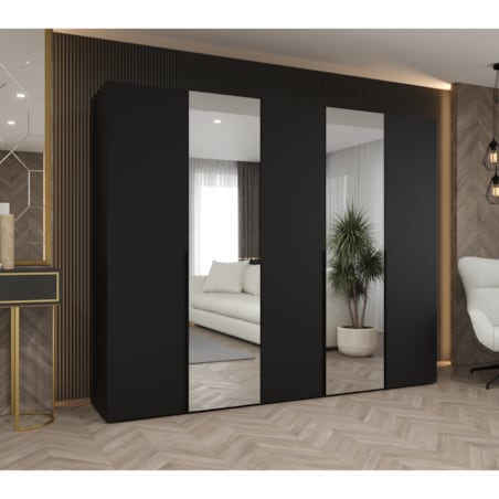 Szafa uchylna otwierana ALICANTE 2 250 wys. 202 cm Czarny + u. Czarny